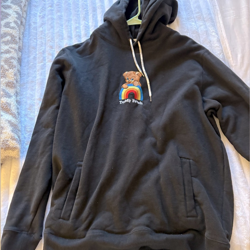 Teddy Fresh black rainbow bear hoodie XL